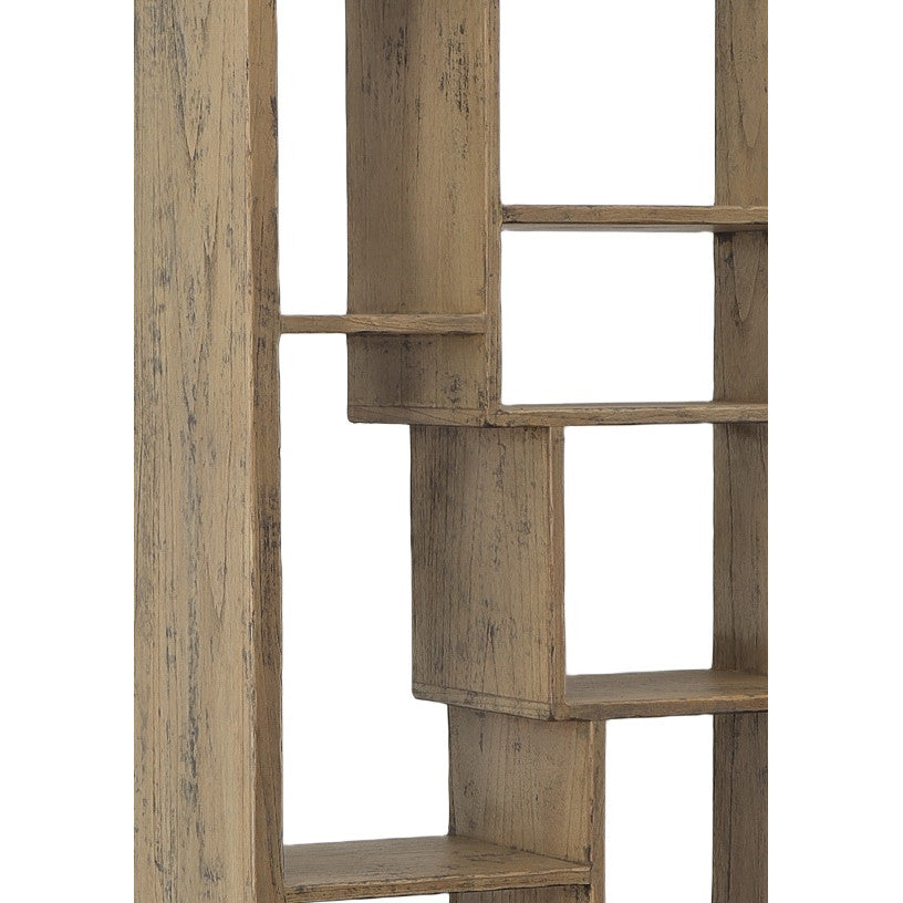 Elkin Oak Wood Geometric Bookshelf - 31.25'