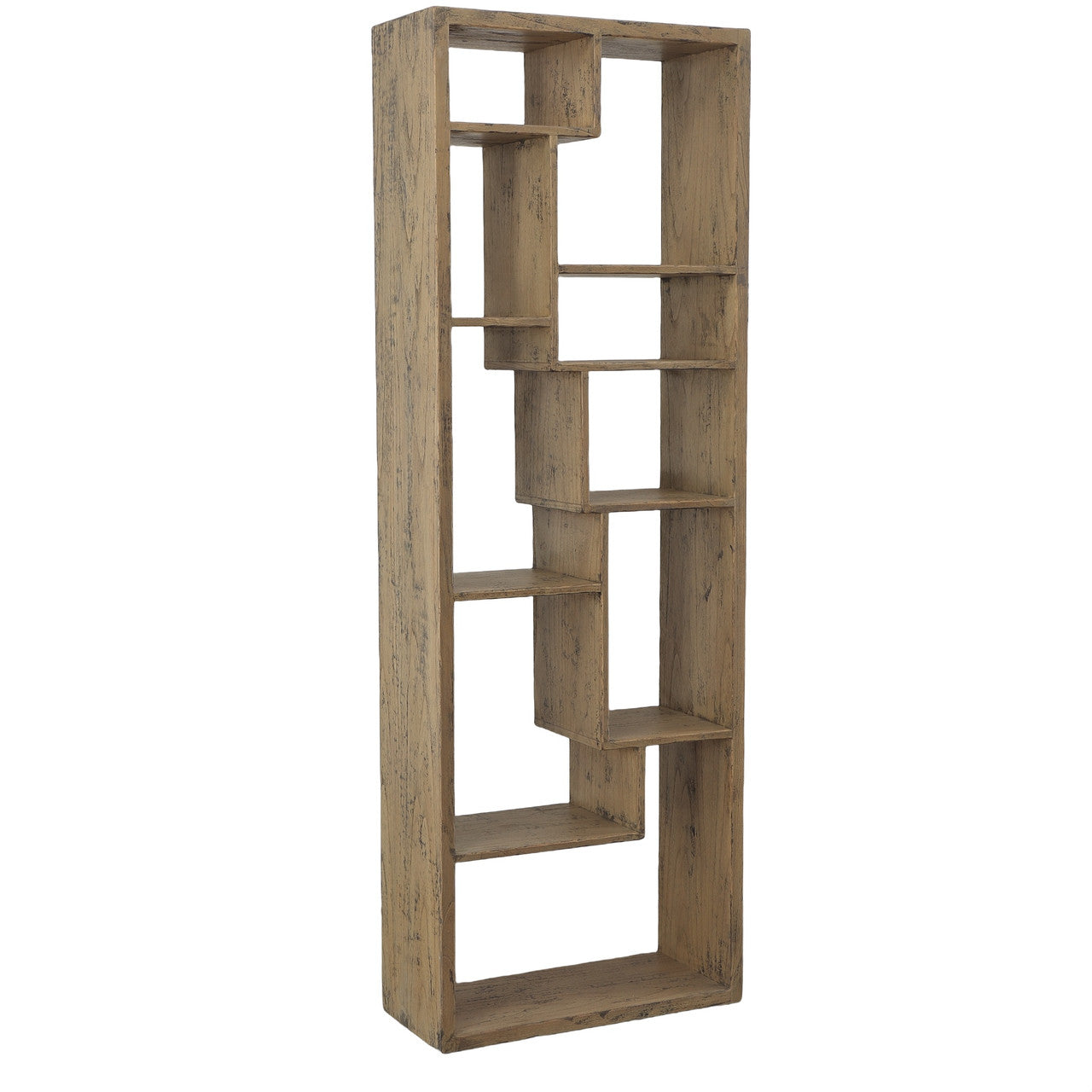 Elkin Oak Wood Geometric Bookshelf - 31.25'