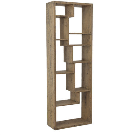 Elkin Oak Wood Geometric Bookshelf - 31.25'