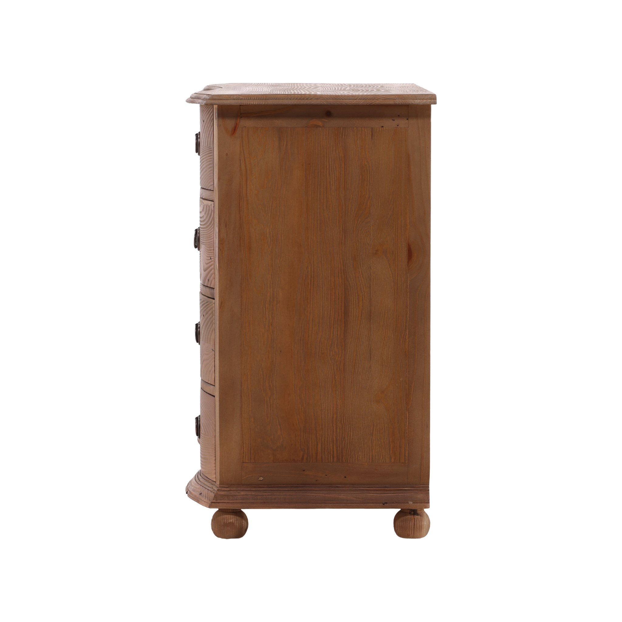 Pine Bowfront Chest detail view by Furniture Classics at ZIN Home