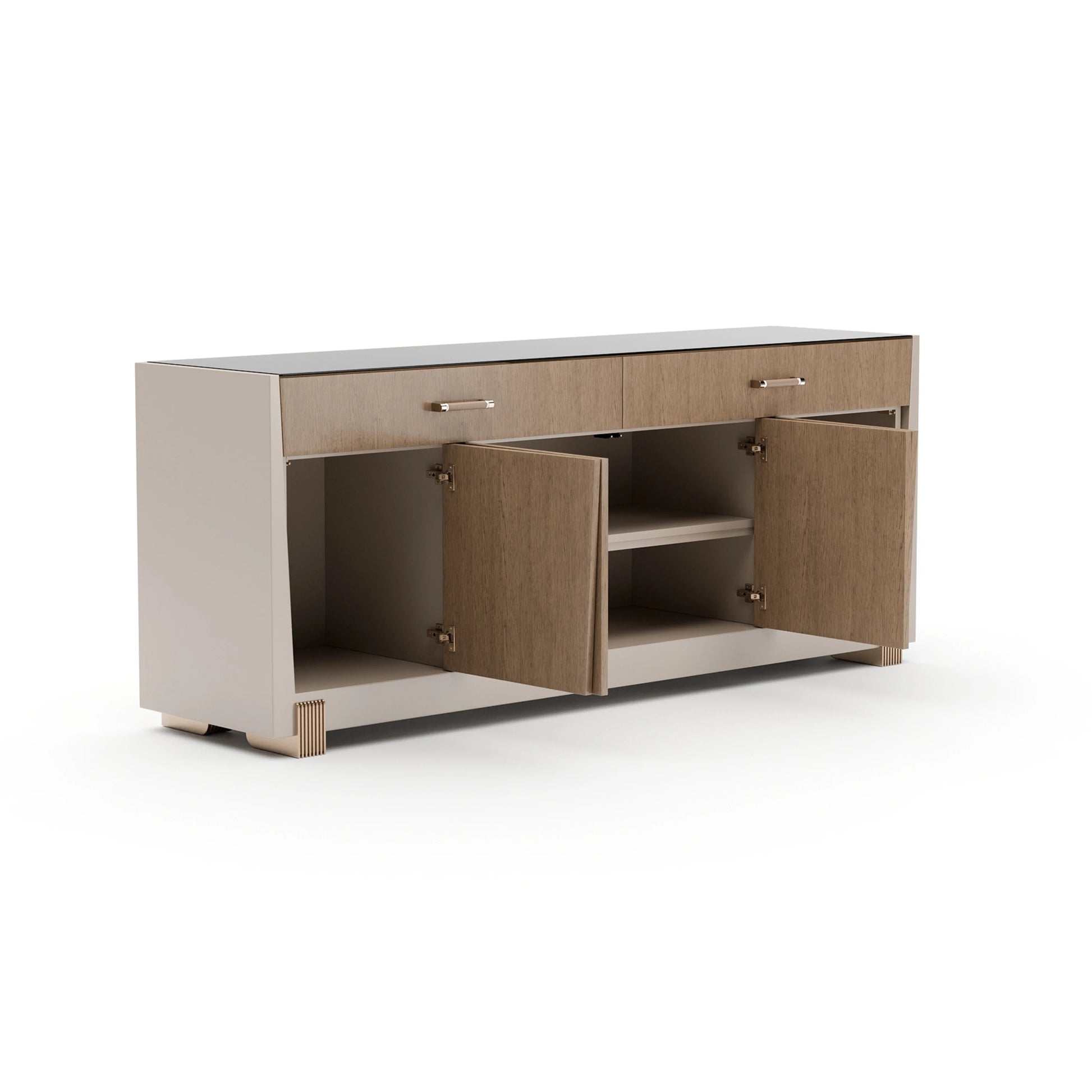 Counter Balance Sideboard Brushed Gold 80" by Caracole - view 5