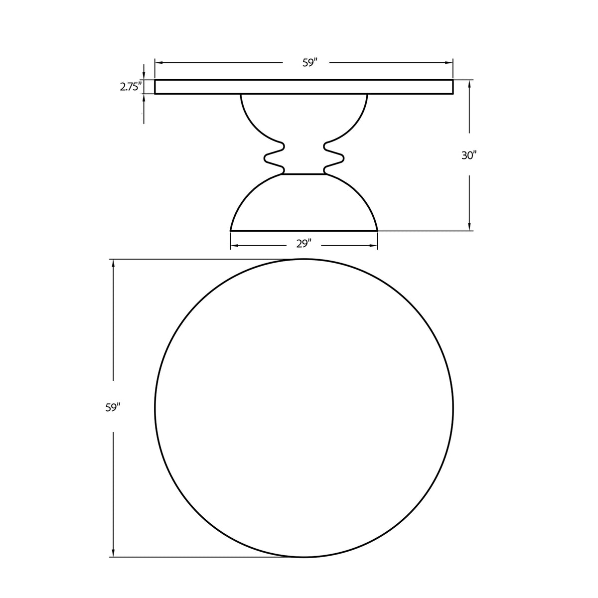 Mixx Spindle 59" Round Dining Table - Dark Grey by Urbia - detail 7