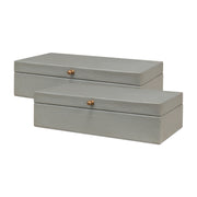 Gatsburg Shagreen Box, Storm Grey, S/2 by Sarreid Ltd
