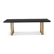 Brooks Dining Table U Base 40" x 92" Ebonized Top - Brass Base by Urbia - product view