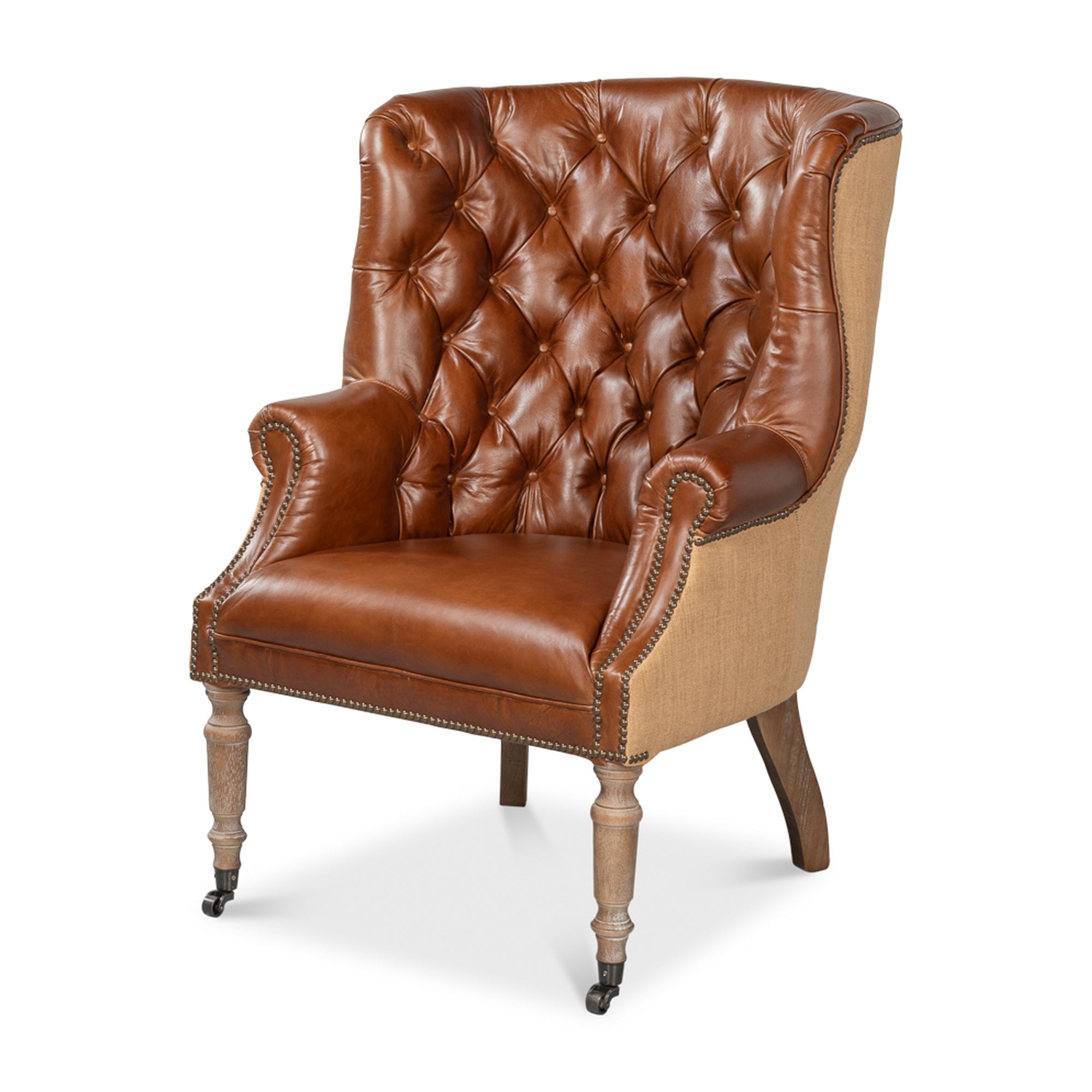 Welsh Leather & Jute Chair by Sarreid Ltd