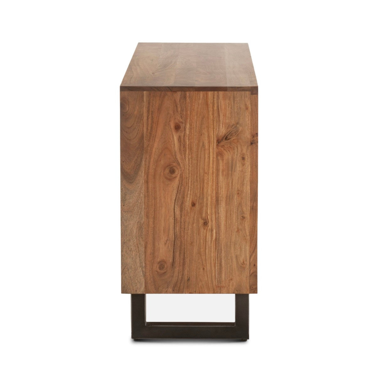 Live Edge Solid Wood & Iron 6-Drawer Dresser 58" - Smoked Acacia