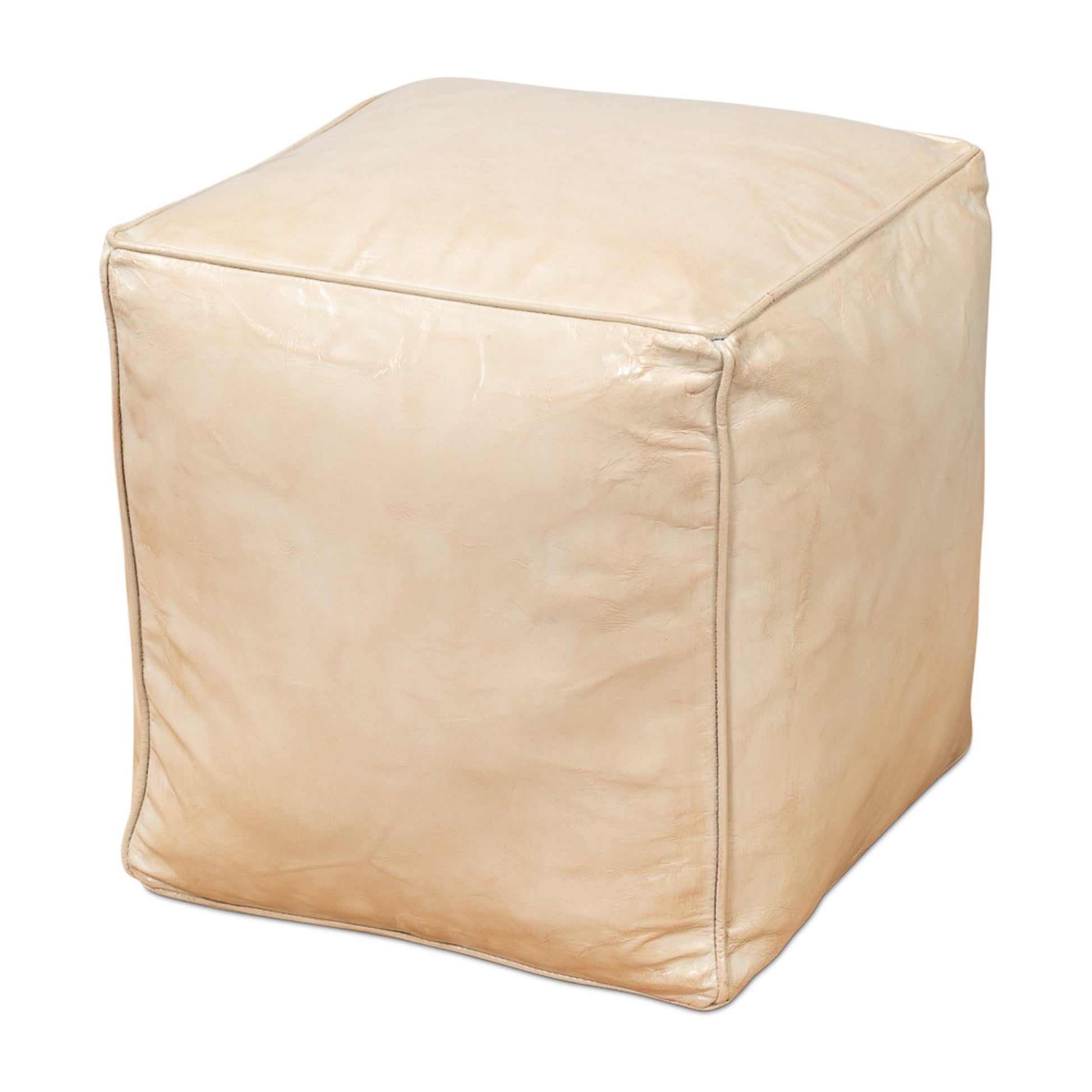Sunday Afternoon Leather Cube, Taupe by Sarreid Ltd