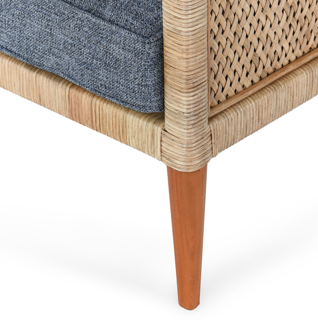 Kaitlin Rattan Accent Chair Natural/Blue