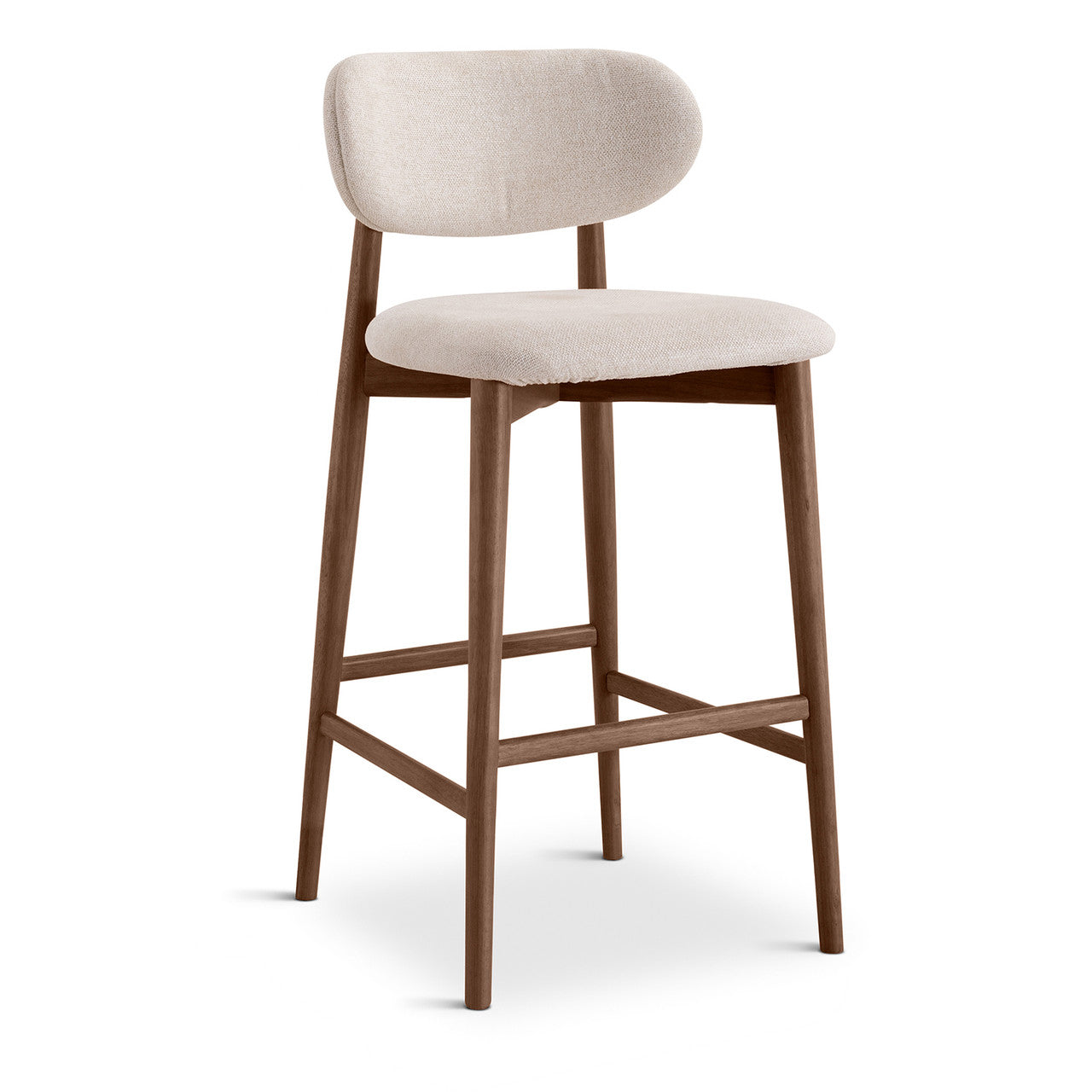 Lucia Bar Stool - Harvest Natural Seat - Nogal Frame