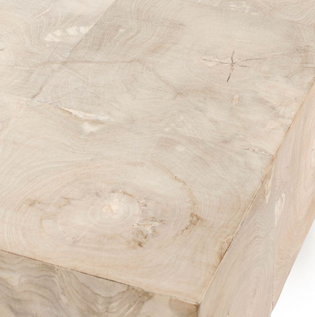 Anders Teak Wood Console Table in Cream Wash 70"