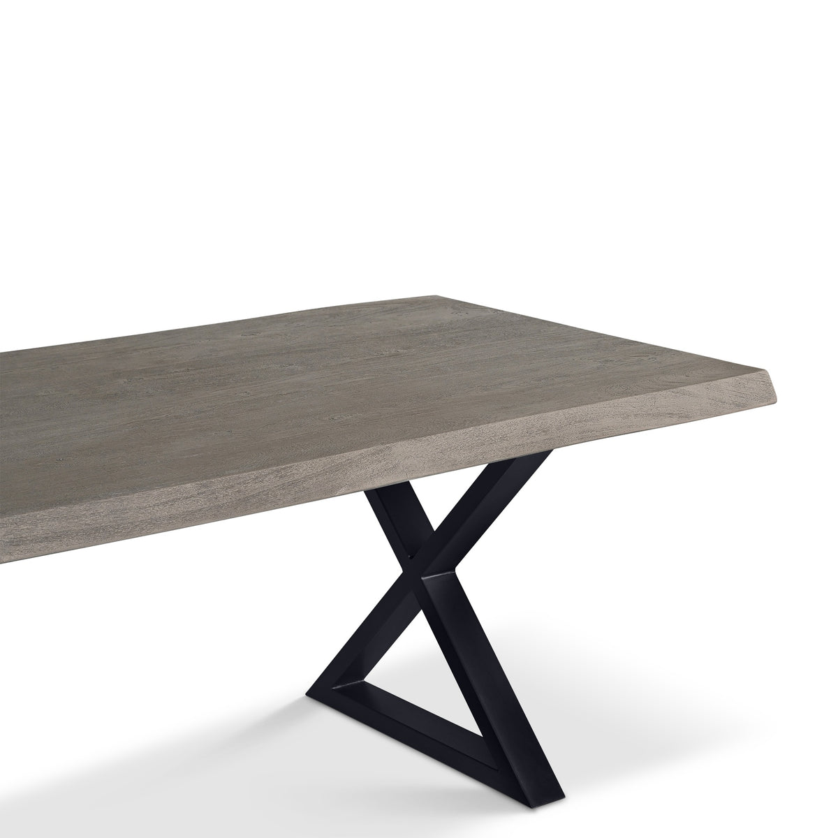 Brooks Dining Table X Base 40" x 79" Sandblasted Grey Top - Black Base by Urbia - detail 6