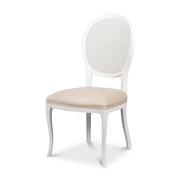 Oval Cane Back S/Chair, Cortina White by Sarreid Ltd
