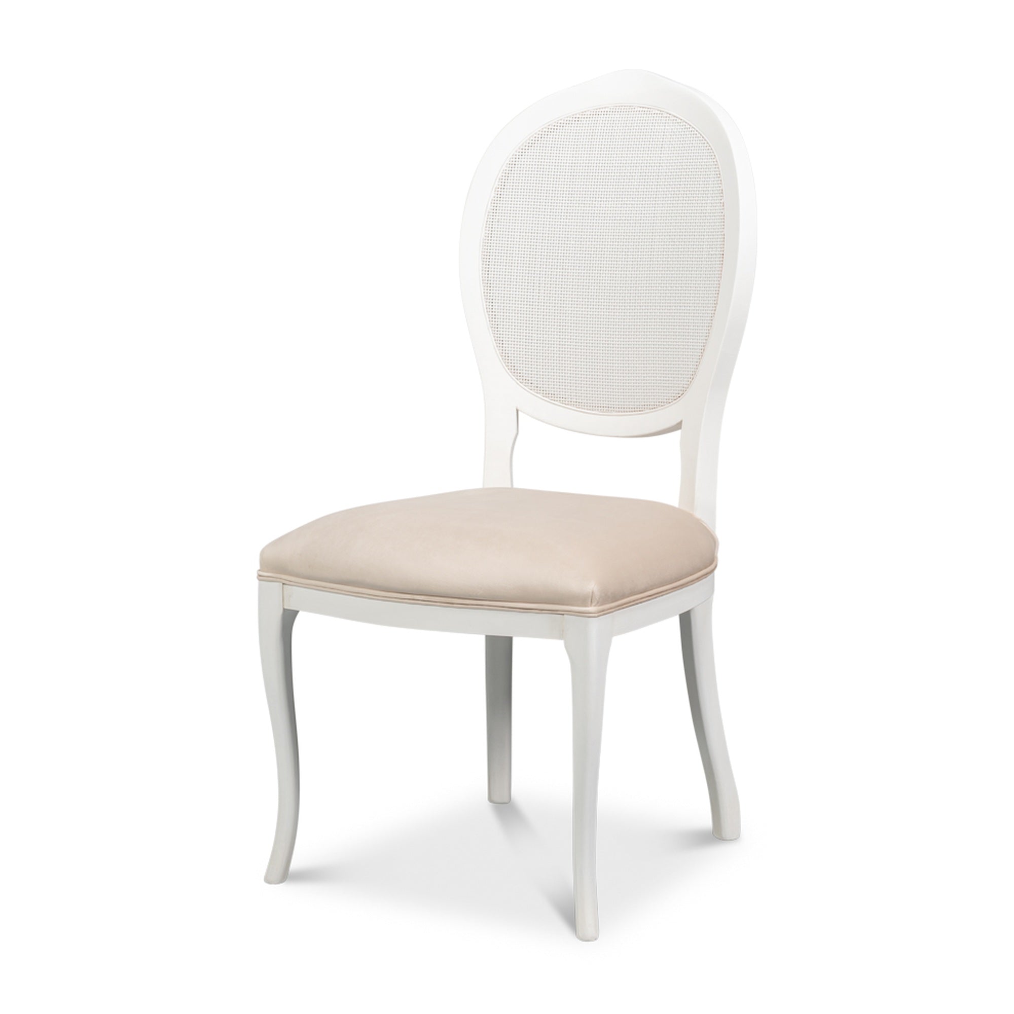Oval Cane Back S/Chair, Cortina White by Sarreid Ltd