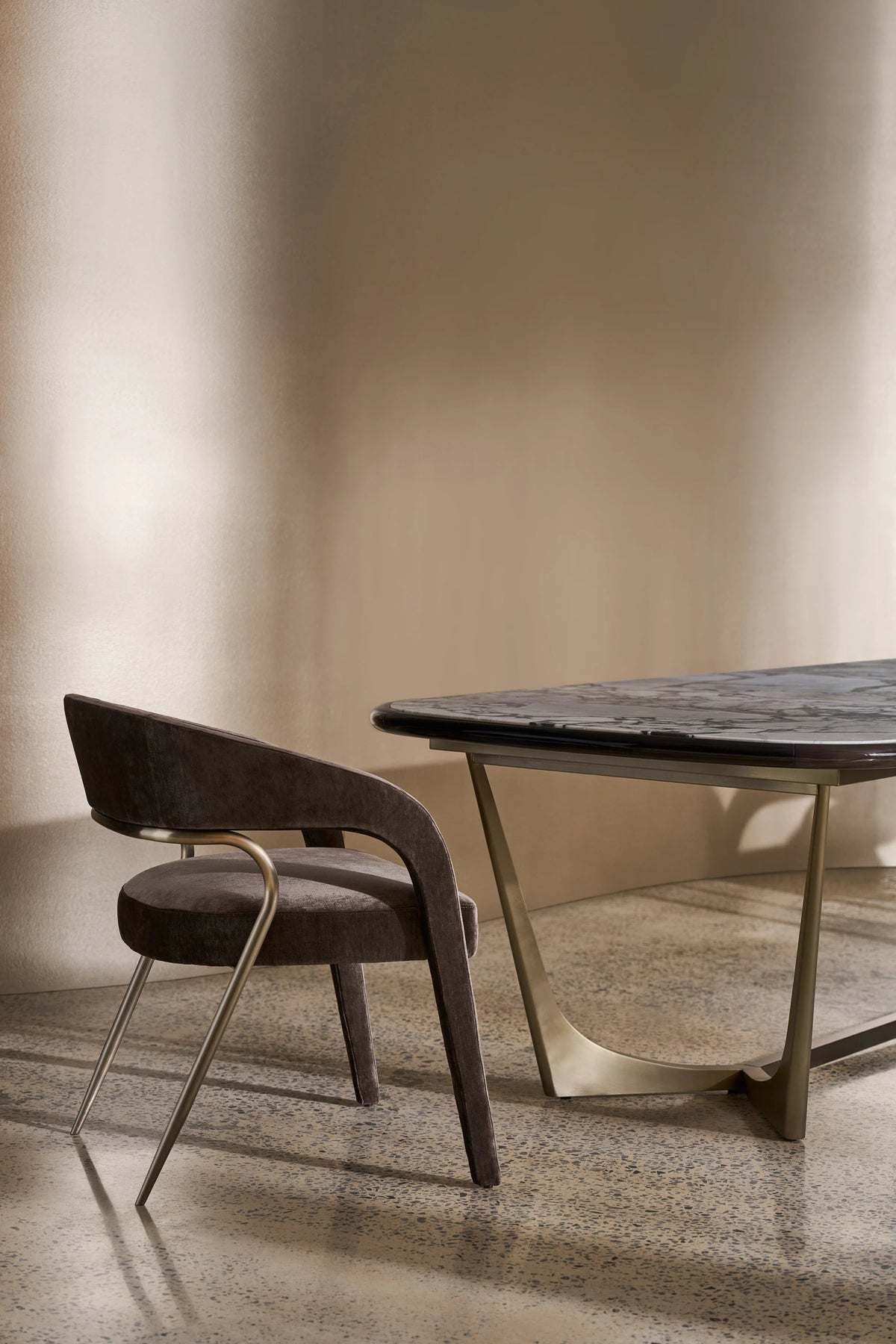 Vena Dining Table Brushed Gold 112" by Caracole - view 3