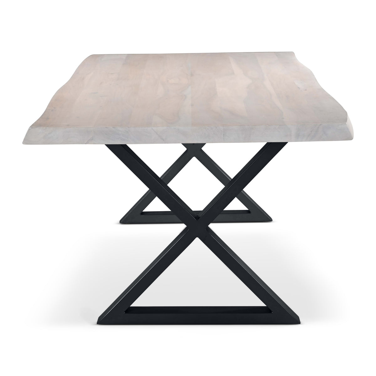 Brooks Dining Table X Base 40" x 92" White Wash Top - Black Base by Urbia - detail 3