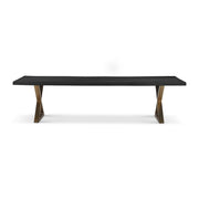 Brooks Dining Table X Base 40" x 116" Ebonized Top - Brass Base by Urbia - product view
