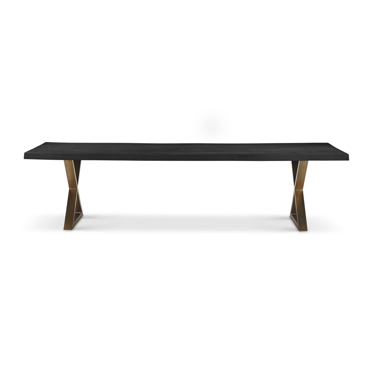 Brooks Dining Table X Base 40" x 116" Ebonized Top - Brass Base by Urbia - product view