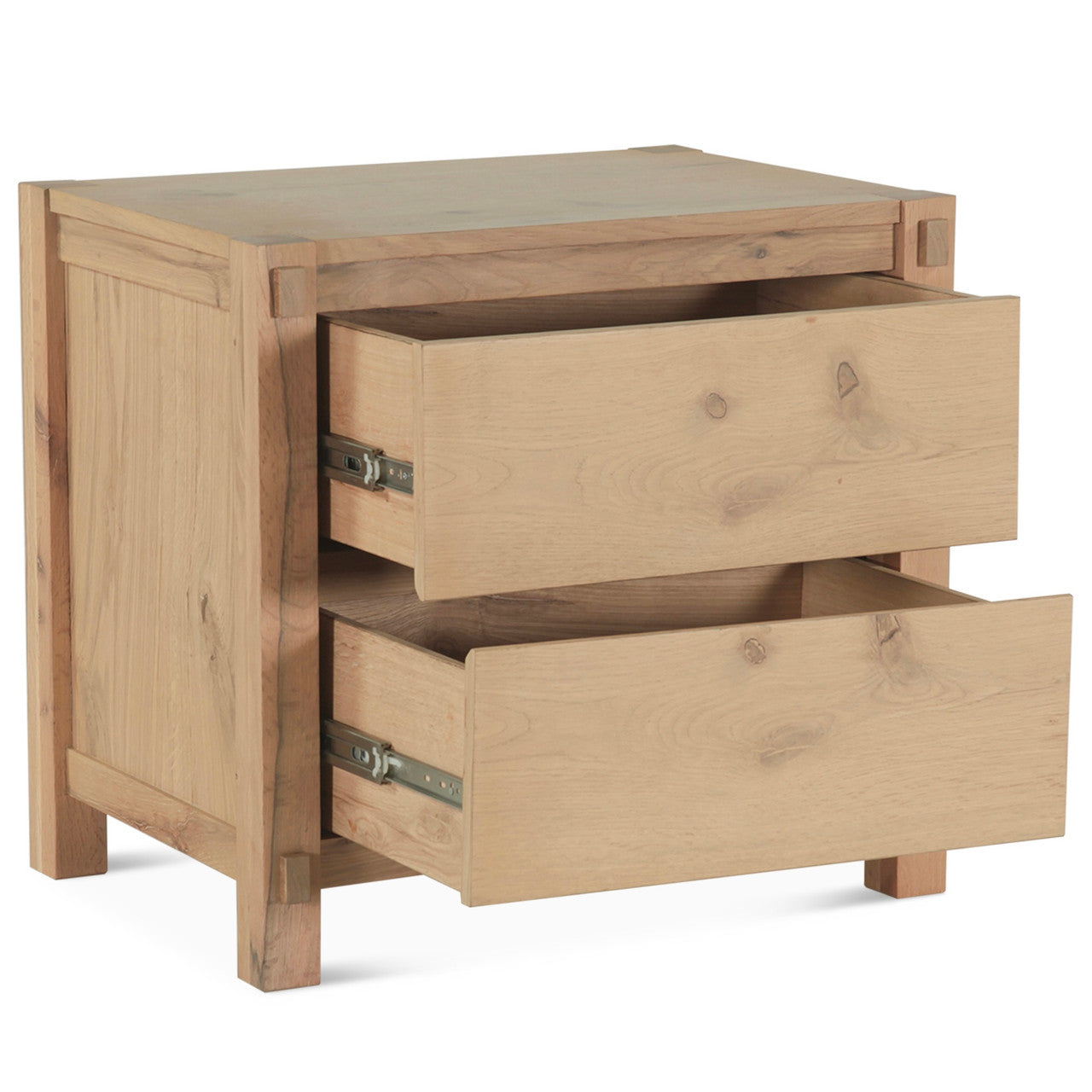 Flagstaff 2-Drawer Nightstand in Natural Distressed Oak 26"