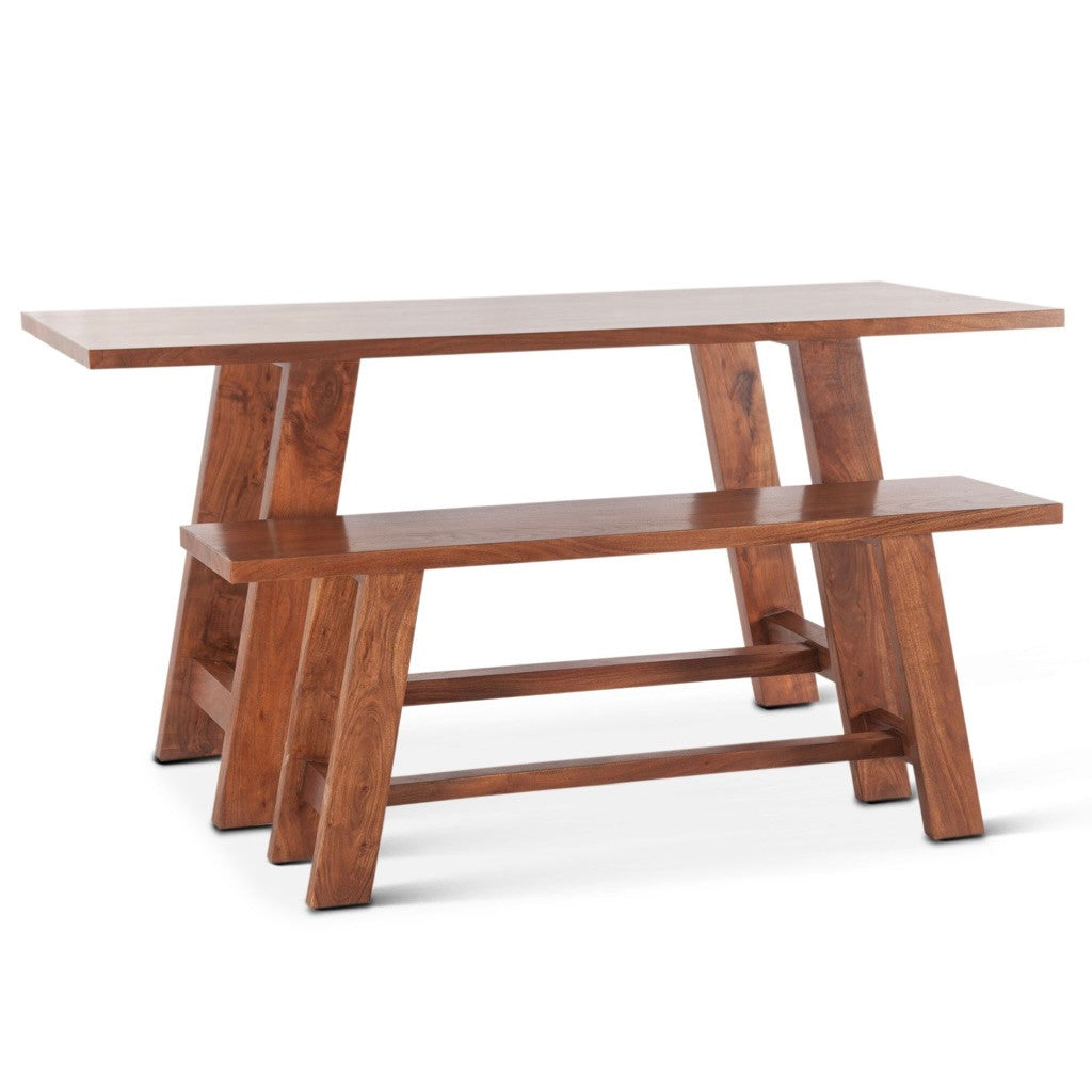 Savannah 75" Acacia Wood Gathering Table Cinnamon Brown