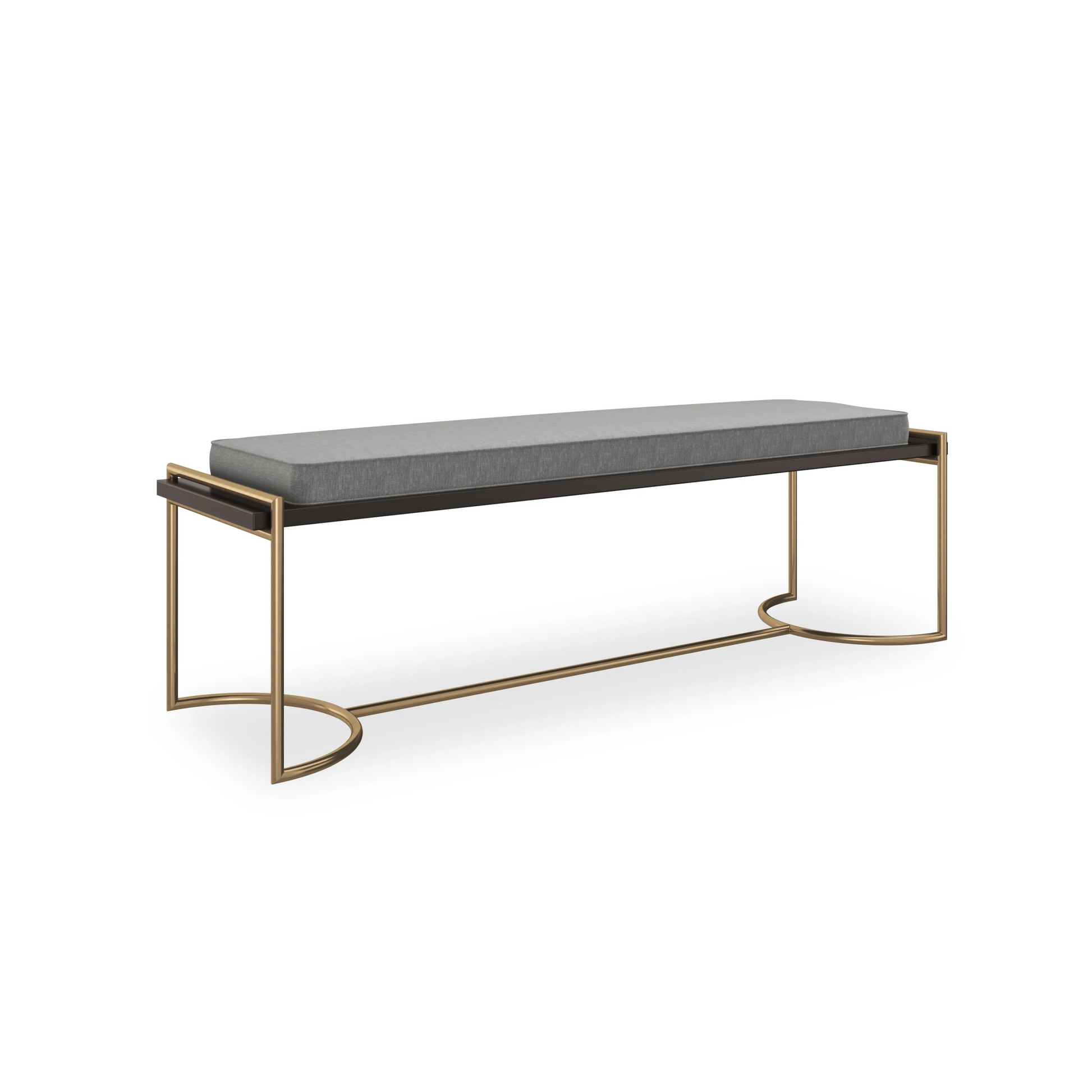 Slim Line Champagne Gold Bench 59" by Caracole - view 2