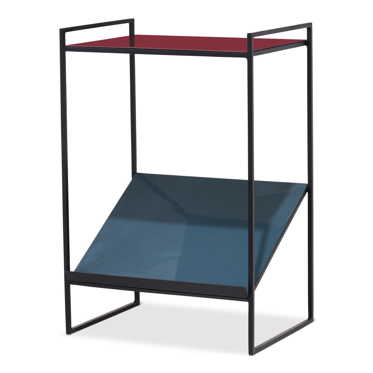 Naomi Enamel Magazine End Table Plum, Teal by Urbia - product view