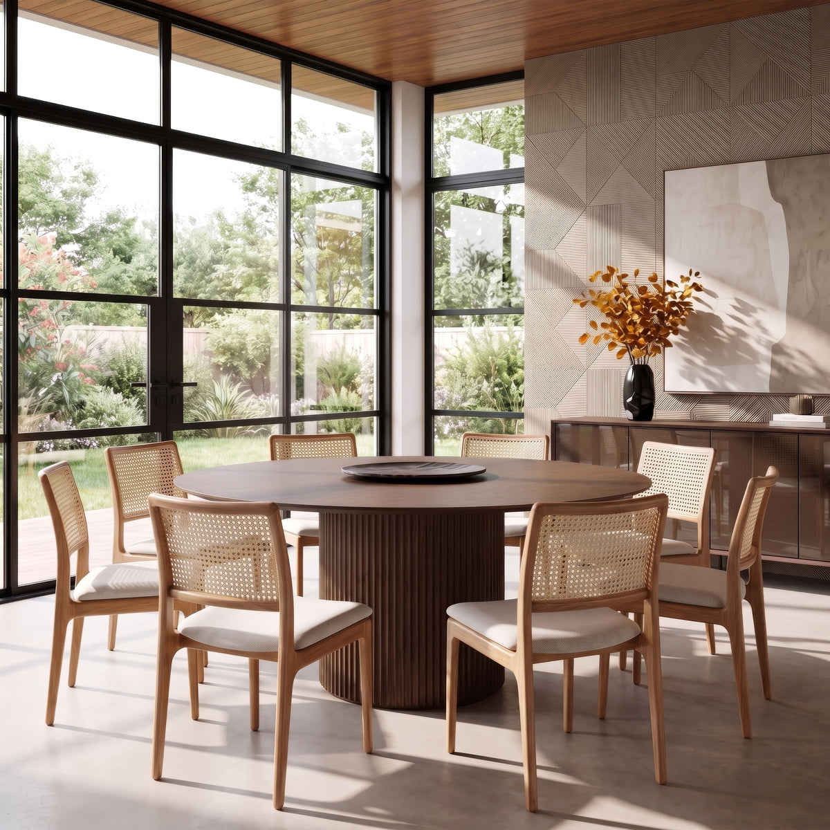 Atenas Round Dining Table Nogal by Urbia - detail 6