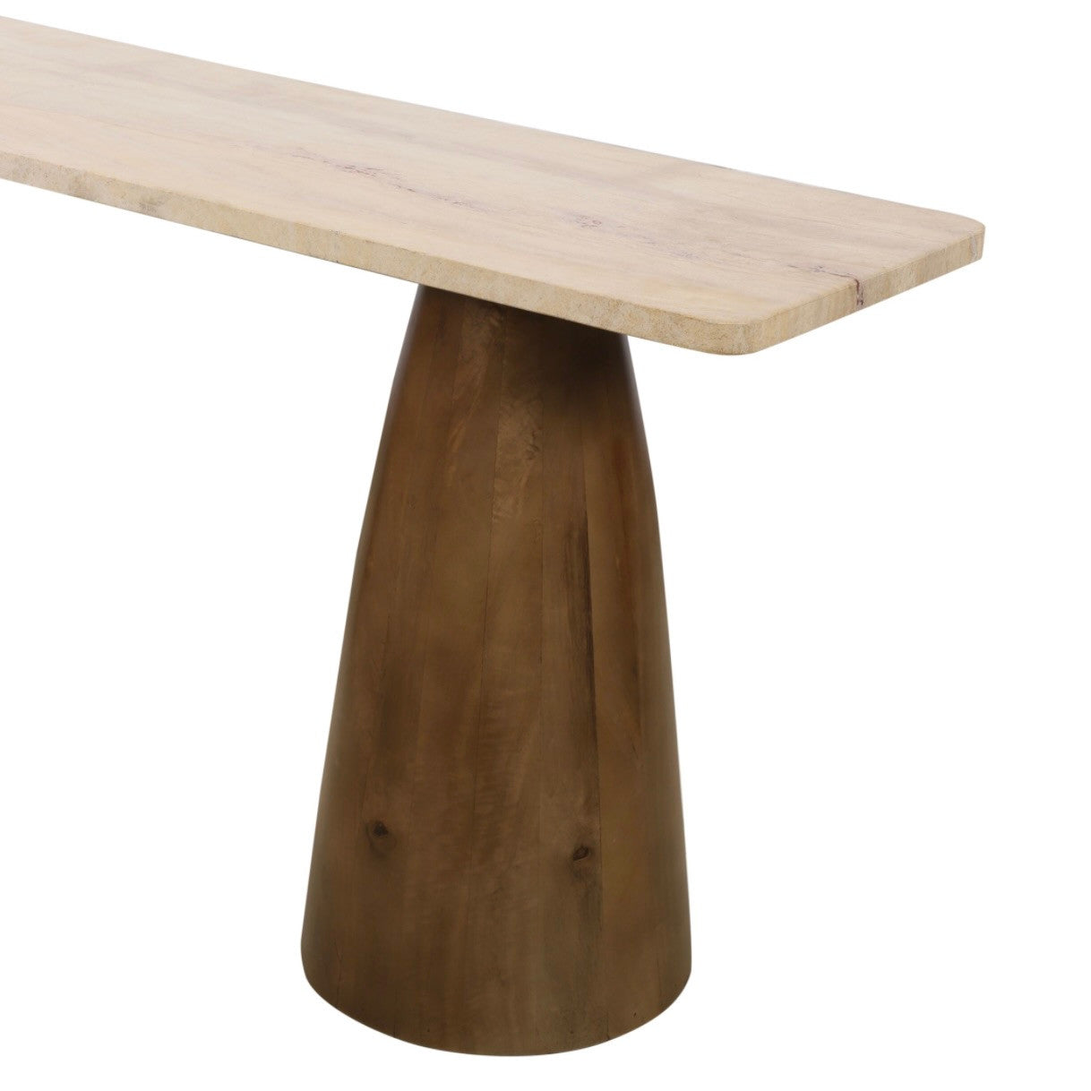 Breton 72" Console Table with Travertine in Walnut