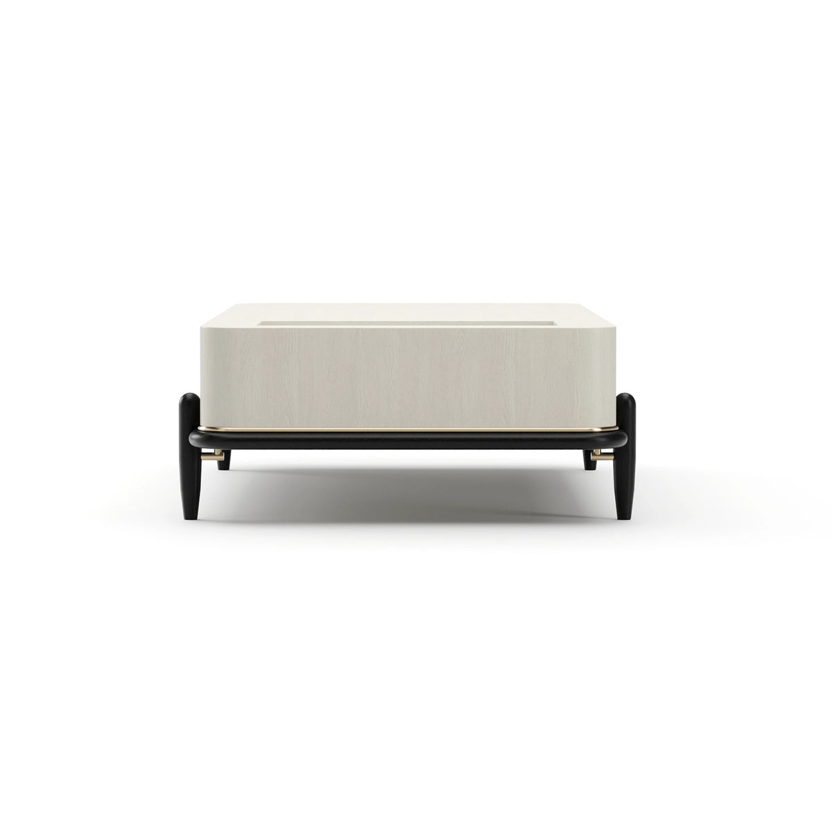 Madera Leg Cocktail Table Brushed Gold 61" by Caracole - view 3