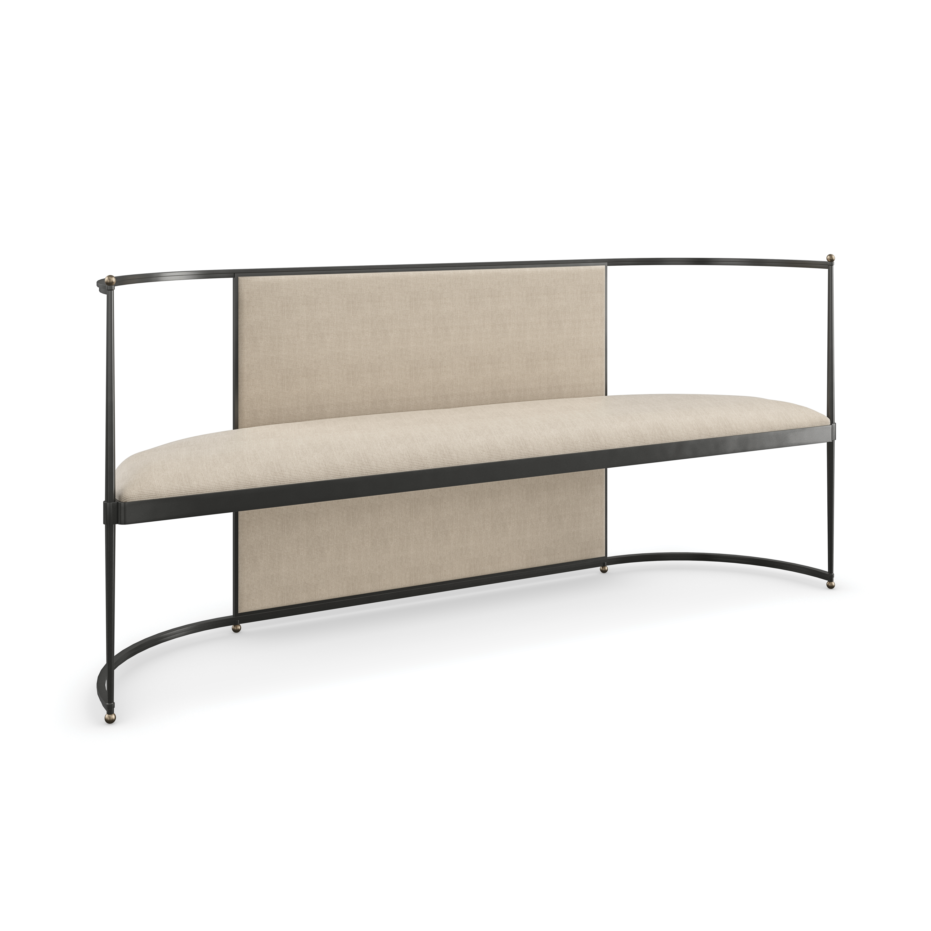 Toulouse Brushed Gold Bench 67" by Caracole - view 4
