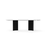 Viola Dining Table Smoked Glass Modern Walnut 96" by Caracole