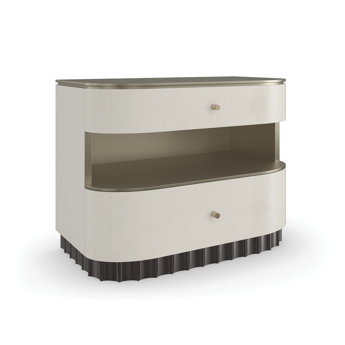 Deep Sleep Brushed Whisper of Gold Paint Nightstand 34" by Caracole - view 7