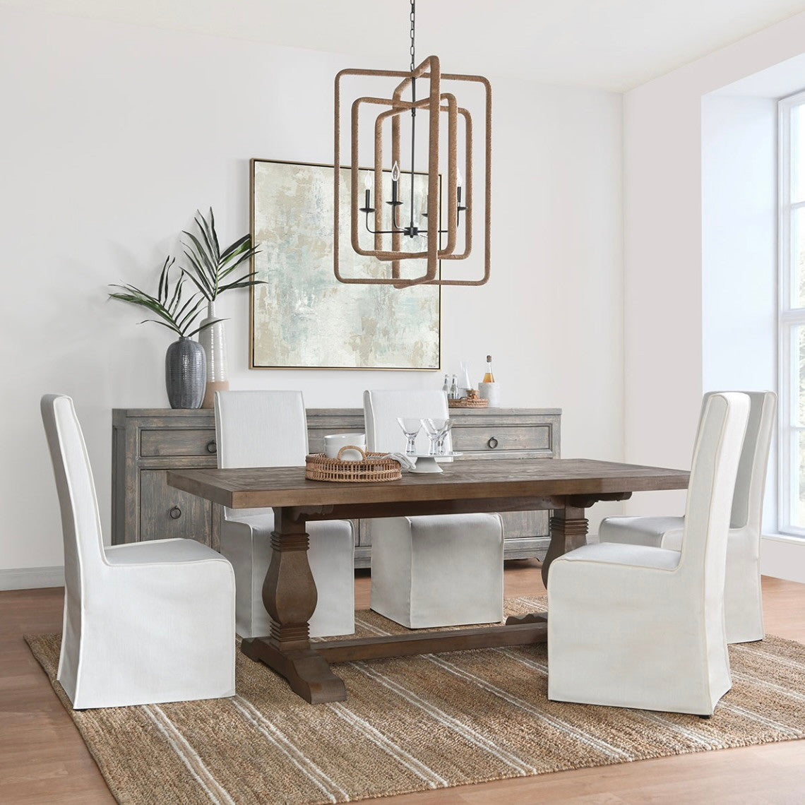 Farmhouse Reclaimed Wood Double Trestle Table 78"