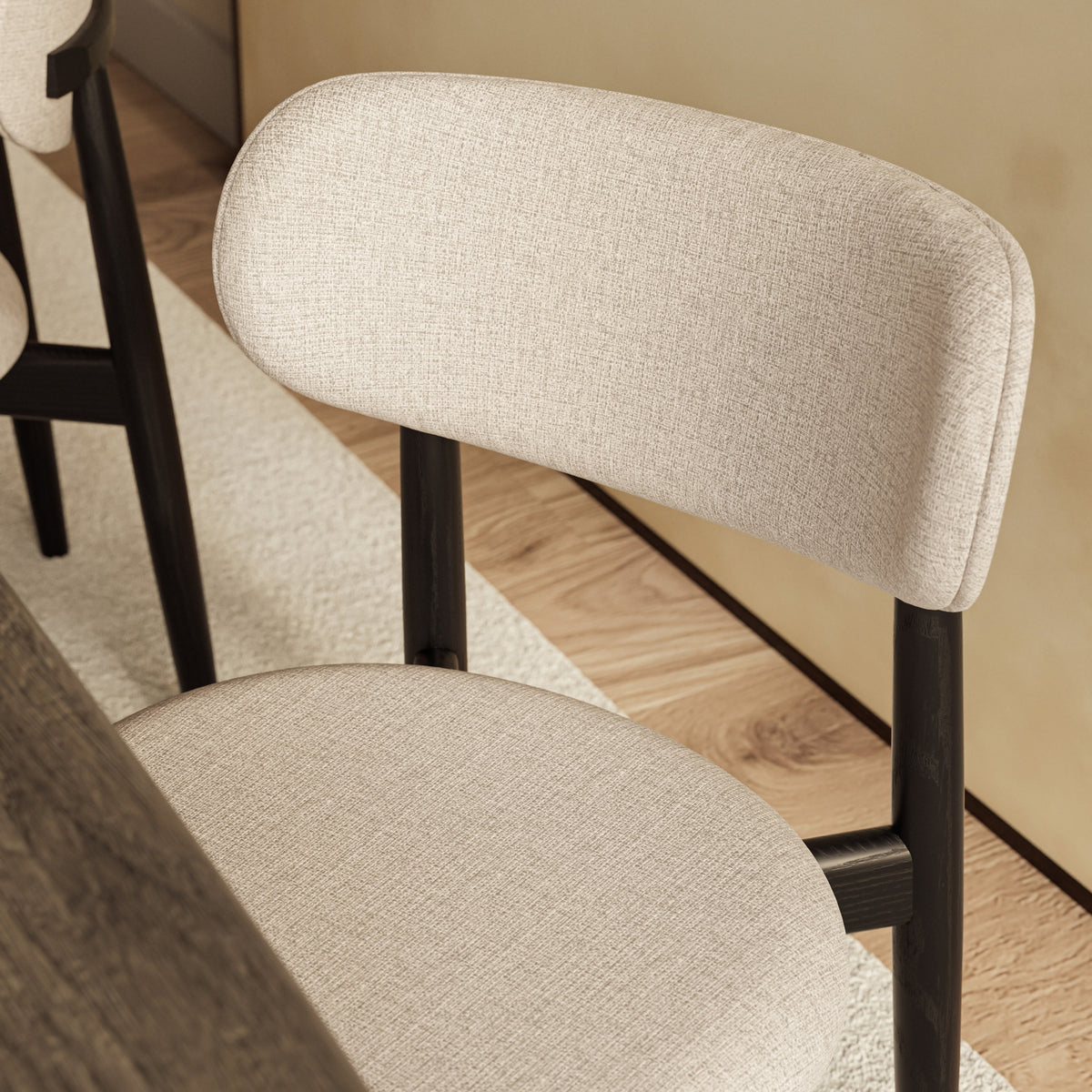 Modern Brazilian Lucia Side Chair Harvest Jute Upholstery - Ebano Frame by Urbia - detail 10