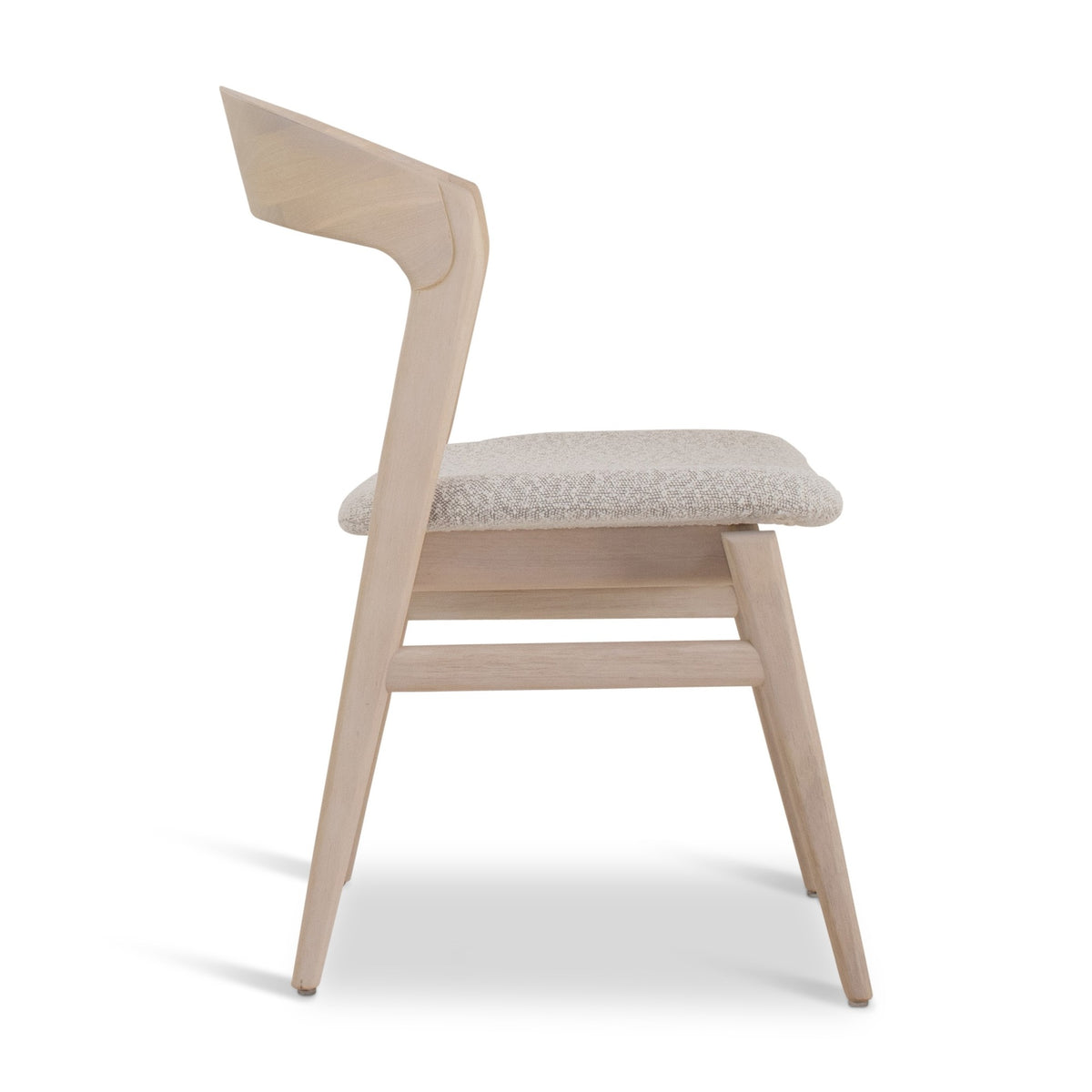 Modern Brazilian Velma Side Chair Bouclé Crafted Glaze Seat - Nevoa Frame by Urbia - detail 3