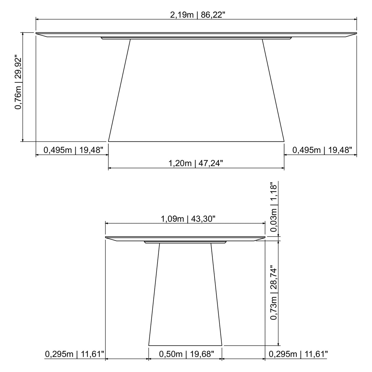 Fortaleza Oval Dining Table - 86" - Ebano by Urbia - detail 8