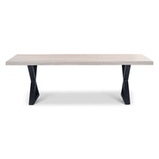 Brooks Dining Table X Base 40" x 92" White Wash Top - Black Base by Urbia - product view