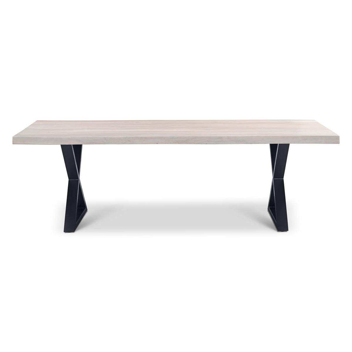 Brooks Dining Table X Base 40" x 92" White Wash Top - Black Base by Urbia - product view