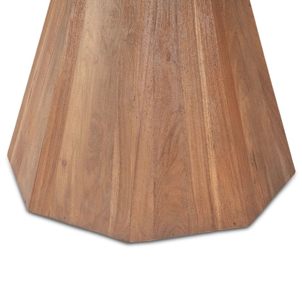 Eiffel Teak Wood and Marble Round Gathering Table 48"