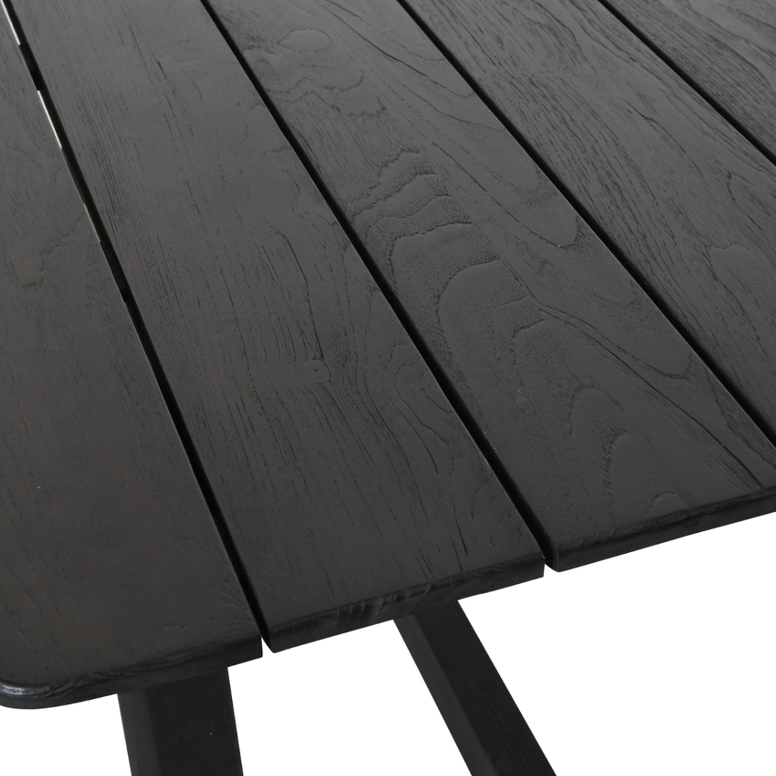 Dawn Teak Wood Outdoor Counter Table in Black 67"