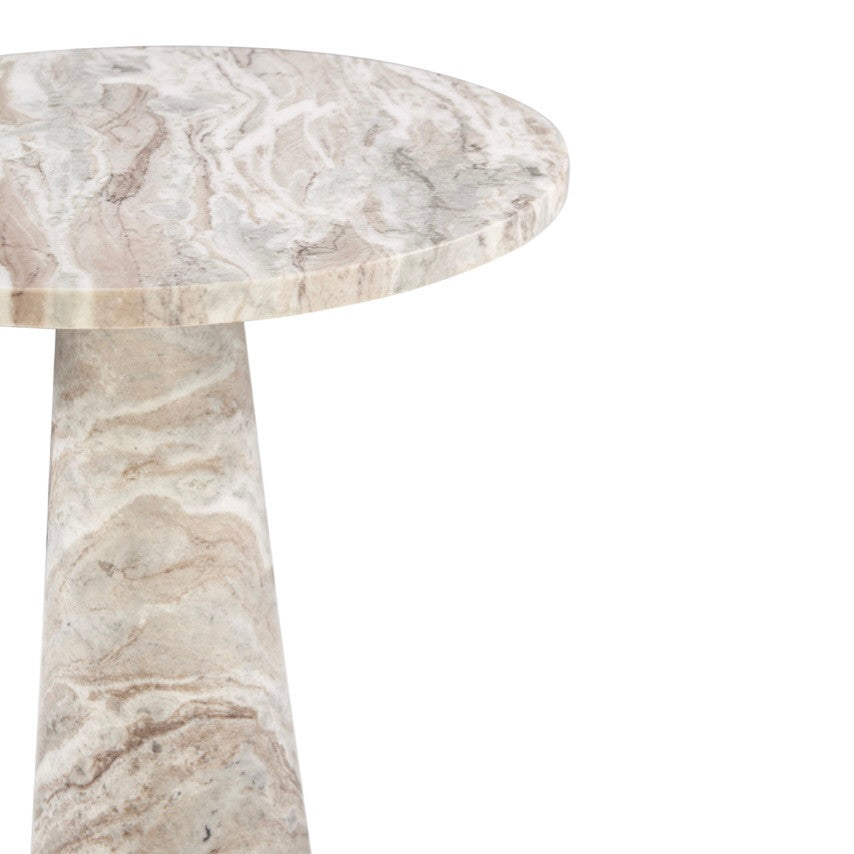 Nile 30" Round Dining Table in Brown Toronto Marble