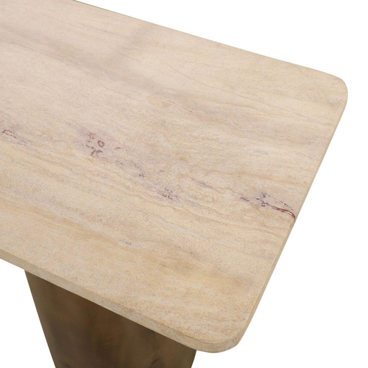 Breton 72" Console Table with Travertine in Walnut