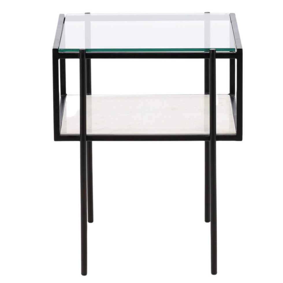 Travis Glass and Marble Side Table