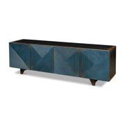 Low Wall Console For Tv, Blue by Sarreid Ltd