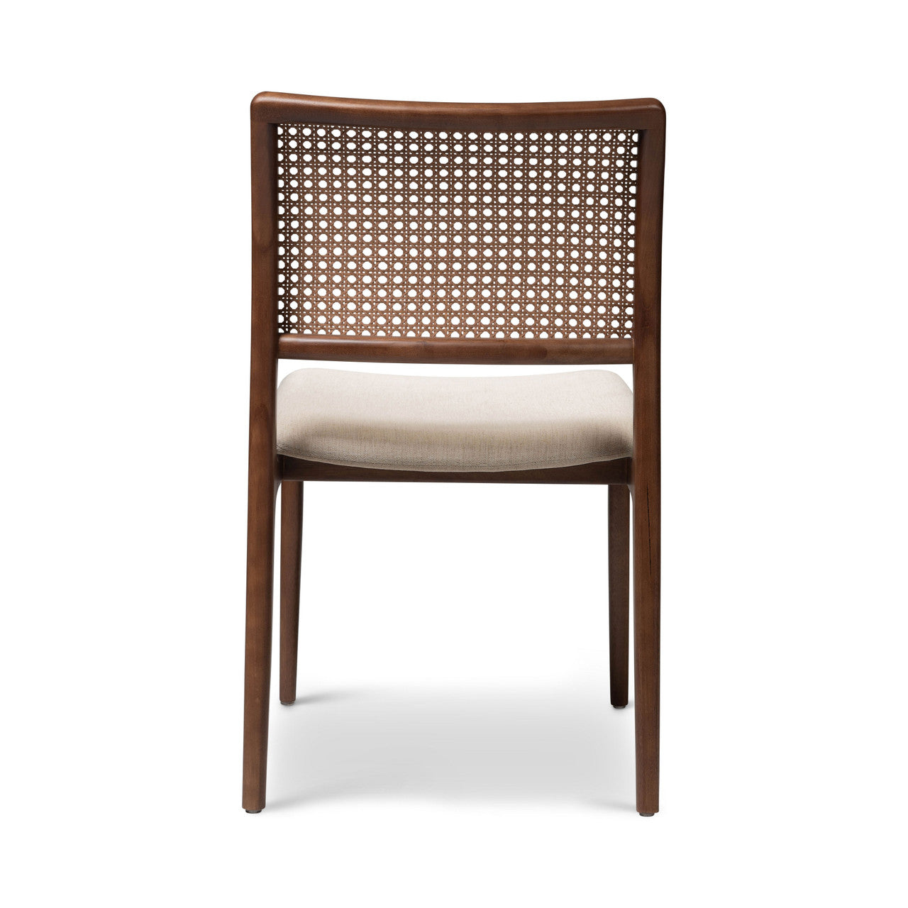 Modern Brazilian - Charlotte - Cane Side Chair - Medley Ivory Seat - Nogal Frame - Nogal Cane Webbing