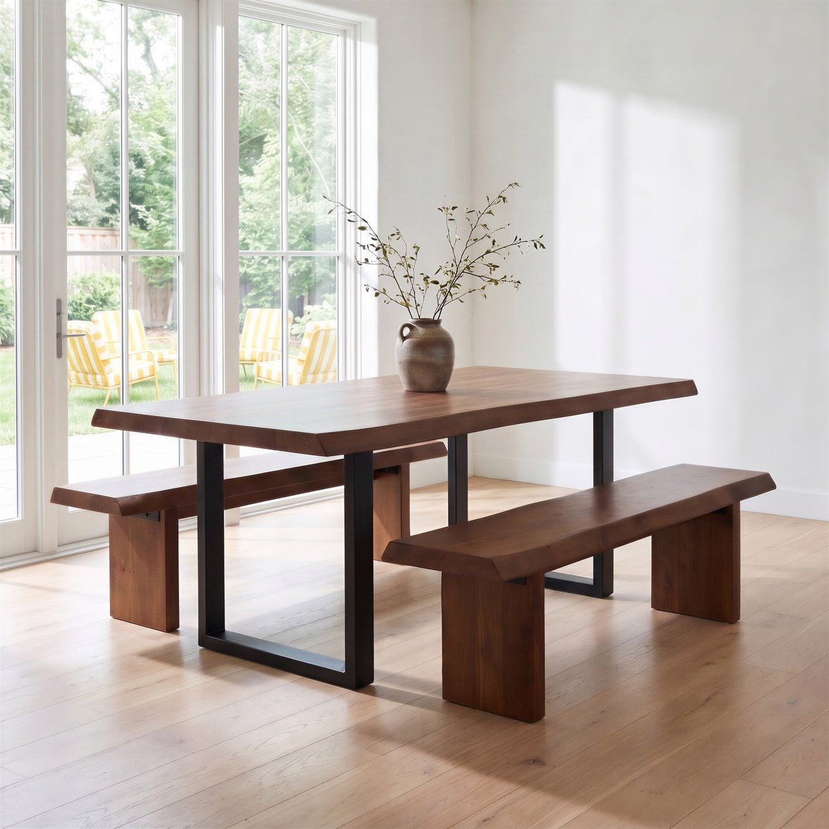 Brooks Dining Table U Base 40" x 79" Americano Top - Black Base by Urbia - detail 5