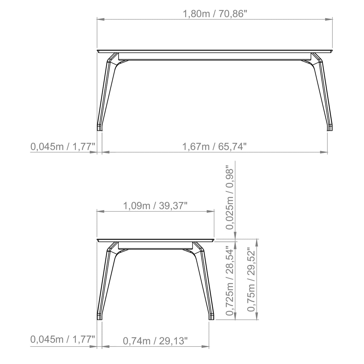 Giane Glass Top Dining Table Floresta, Nogal, 71" by Urbia - detail 7