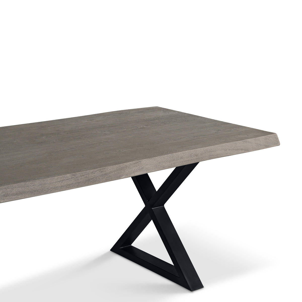 Brooks Dining Table X Base 40" x 92" Sandblasted Grey Top - Black Base by Urbia - detail 6
