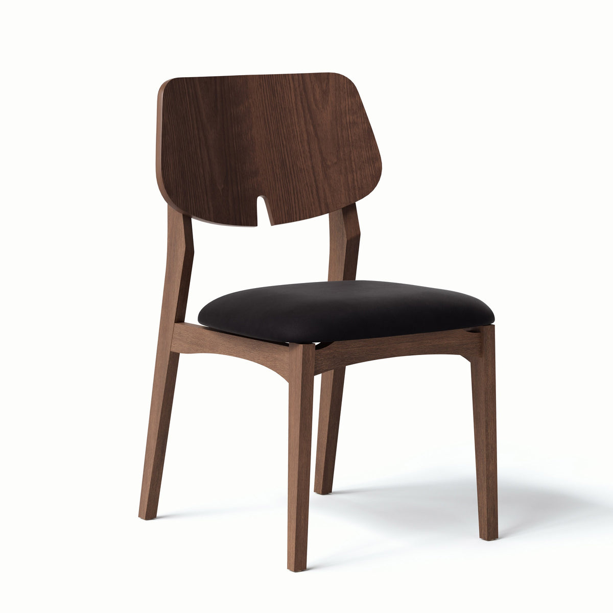 Beth Dining Chair Nogal, Shimmy Black Vinyl by Urbia - detail 2