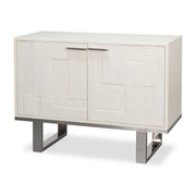 Bronzini Credenza, Small,Embossed White by Sarreid Ltd