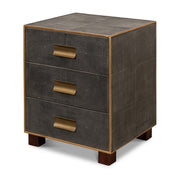 Gideon Shagreen 3 Drawer Side Table, Gry by Sarreid Ltd